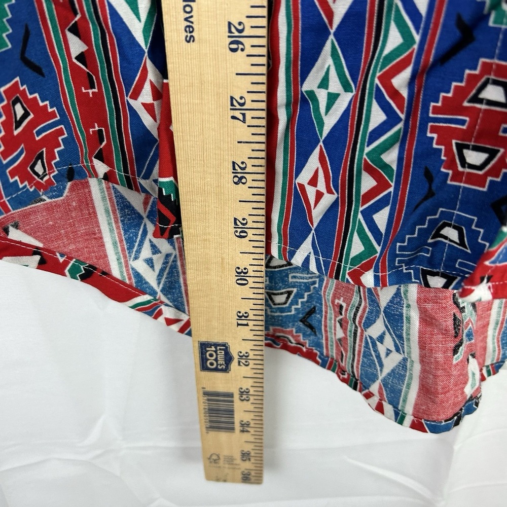 Frontier Series Southwestern Shirt Mens Medium Aztec Print Western Colorful - Picture 7 of 11